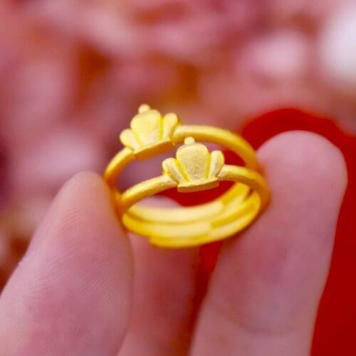 Fashion 14k Gold Ring for Women Wedding Engagement Jewelry Female Aniversary Ring Delicate Crown Jewelry Boutique Birthday Gifts