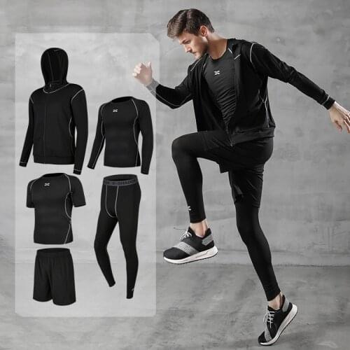 New Arrival Running Set Men Sport Suit Gym Fitness Clothing Compression Sportswear Basketball Running Jogging Training Underwear