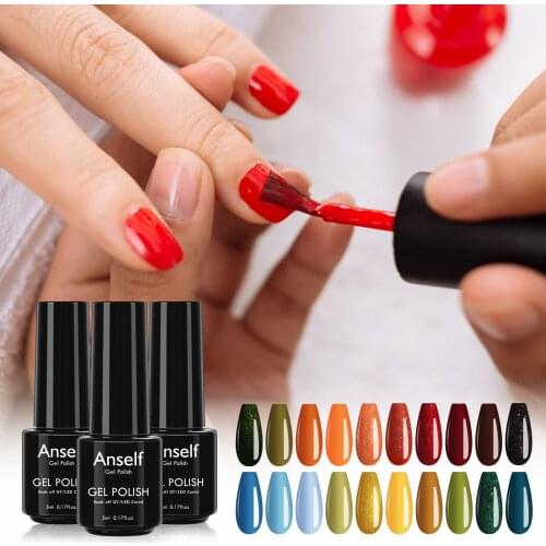 Anself 20 Color Gel + Base Coat + Top Coat + Matte Top Coat Manicure Gel Polish Set For Nail Art Tools