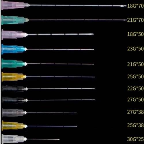 Korea Blunt needle Needle Tips 21G/22G/23G/25G/27G/30G Plain Ends Notched Endo needle tip Syringe 50pcs