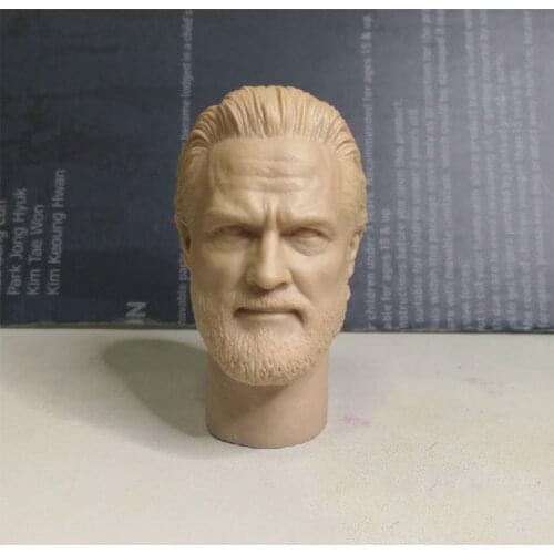 Unpainted 1/6 Kevin Jeff Bridges Head Sculpt PVC Male Soldier Head Carving Fit 12'' Male Soldier Action Figure Body