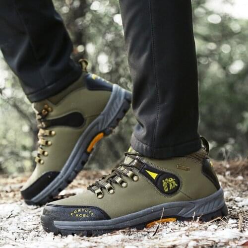 New Winter Climbing Shoes For Men Soft Wear-Resisting Skid Resistance Collision Avoidance Shoes Outdoor Warm Snow Boots