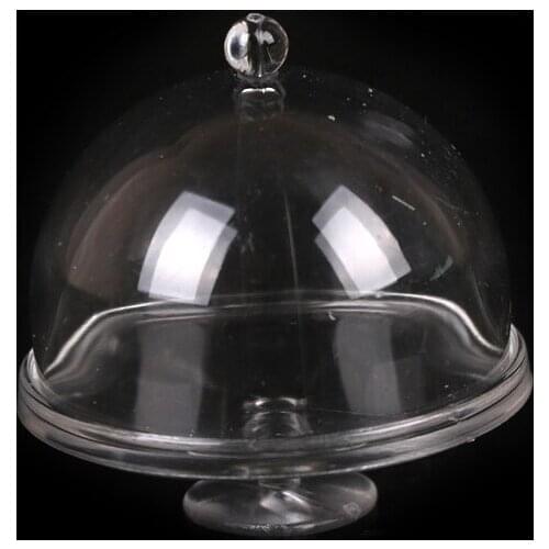 Newest Dollhouse Miniature 1/12 Scale Clear Dessert Snack Can Pot with Lid for 12th Dolls House Accessories Clear