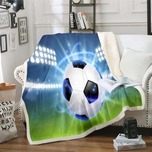 Scenery Football Blanket 3D Fleece Blankets For Beds Home Textiles Luxury Adult Gift Warm Bedspread Soft Winter Sports Decor