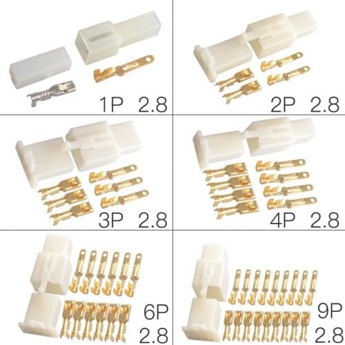 5set 2.8mm 1/2/3/4/6/9 pin Automotive Electrical wire Connector Male Female cable terminal plug Kits Motorcycle ebike car