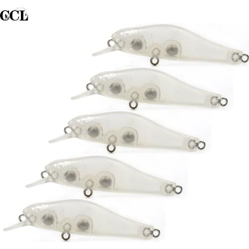 CCLTBA 5pcs/lot Sink Minnow Bait 68.8mm 5.6g Unpainted Crank Minnow Fishing Lures Blank Trout Bass Perch Lures