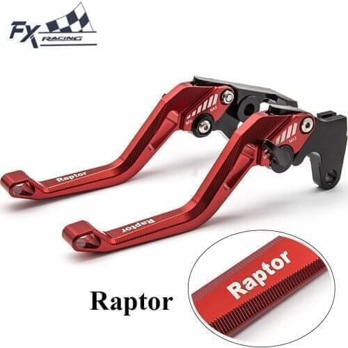 Logo Raptor Motorcycle Adjustable Brake Clutch Lever + Grips For Yamaha YFM700 Raptor 700R YFM 700 2008-2020 Accessories