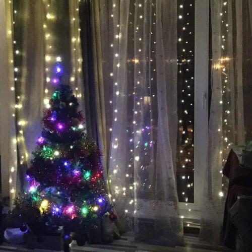 Christmas Decorations for Home 3m 100/200/300 LED Curtain String Light Flash Fairy Garland Easter decor Valentines Day gift