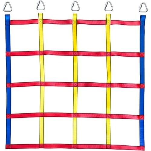 Children Outdoor Swing Climbing Net Indoor/outdoor Flat Strap Suit Climbing Net Playground Freight Net Color Climbing Net