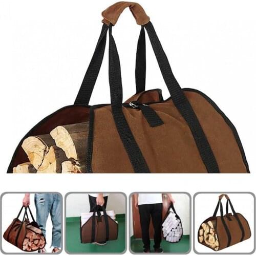 Widely Use Practical Log Carrier Tote Bag Firewood Storage Holder Convenient Canvas Storage Bag Foldable for Household