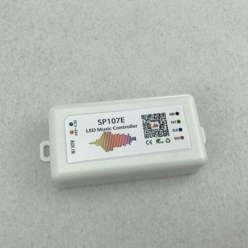 SP107E; Bluetooth LED Music pixel controller ;DC5-24V input;supports WS2811/WS2812/WS2813/APA102C/UCS1903/TM1809 etc