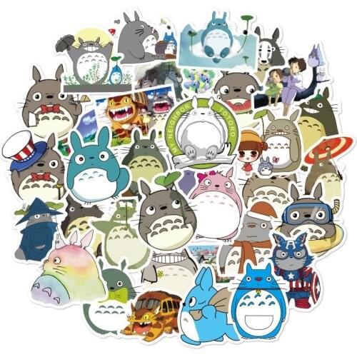 50pcs Anime Sticker Miyazaki Hayao Spirited Away Tonari No Totoro Notebook Refrigerator Backpack Skateboard Waterproof Stickers