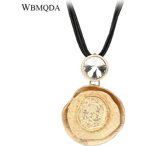 Vintage Jewelry CZ Zircon Pendant Necklace Black Wax Rope Handmade African Grasslands Natural Style Accessories Gifts