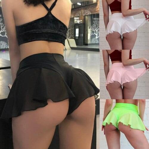 Womens Sexy Sports Shorts Tennis Skirt Girls Gym Short Dance Skirt Shorts 2021 Solid Color Pantskirt Anti-emptied Short Pants