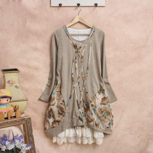 Fall femme dames jurken vestidos femininos lace hippie boho roupas mujer moda praia tunique longo mujer batas vintage mori dress