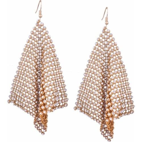 Gold Color Full Rhinestone Vintage Tassel Earrings Drop Earring Quality Earrings For Women Luxury Jewelry Long Dangle Earring