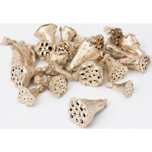 20pcs 3-4cm Gold Mini Lotus Seedpod For Christmas Xmas Wedding Party Holiday Flower Making Decoration