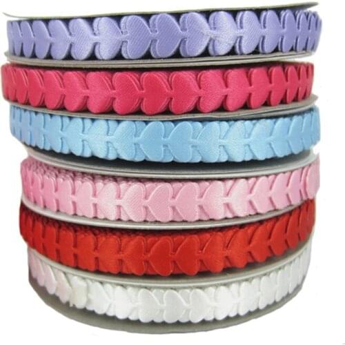 1 Roll 20yards Fabric ribbon connect heart ribbon for baby wedding party packaging Decorations heart 6 x 8mm
