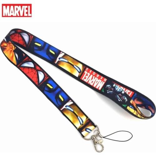 10Pcs Cartoon Marvel Spiderman Phone Lanyard Keys ID Card Bag Phone Neck Strap Toys Action Figure Toy for kids Collection Gifts