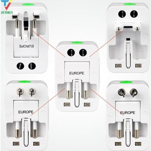 100pcs/lot Universal Travel Adaptor Abroad Conversion Socket Global Transformation Plug Multifunction Plug Adapter EU US AU UK