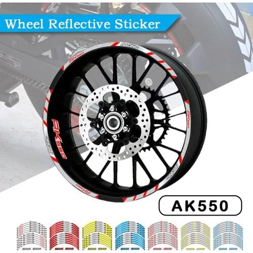 12 Strips Hot Stickers Moto Decal Sticker Motorcycle Decals Reflective Waterproof Wheel Decals For KMYCO AK550 AK 550 2017-2020