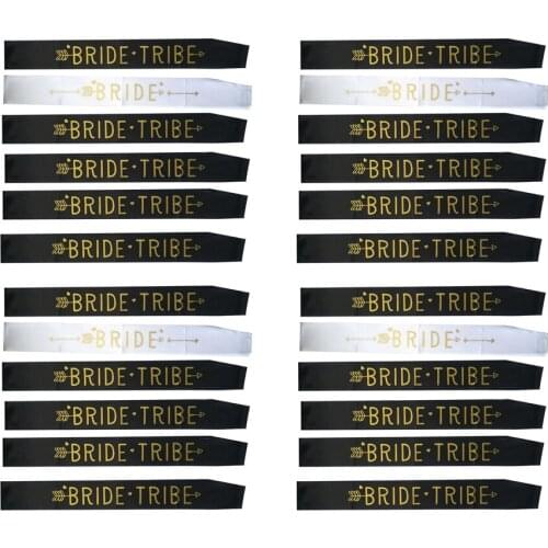 24Pcs Bride Tribe Bachelorette Party Bride Bridesmaid Hen Sash Bridal Shower Fun Wedding Supplies Accessories Wedding Decor