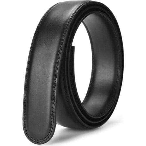 3.5cm No Buckle Designer Mens Belts Body Cowskin Genuine Leather High Quality Men Automatic Belt Body Black Belt Luxury Strap