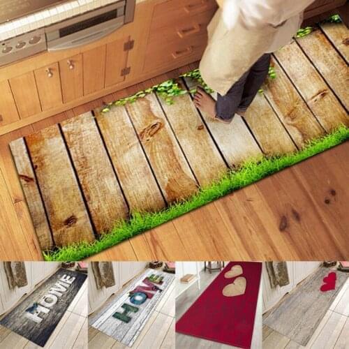 3D Wood Pattern Print Carpets Area Rug Waterproof Entry Way Floor Mat Non Slip Play Mat For Kids Kitchen Bedroom Bathroom Decor
