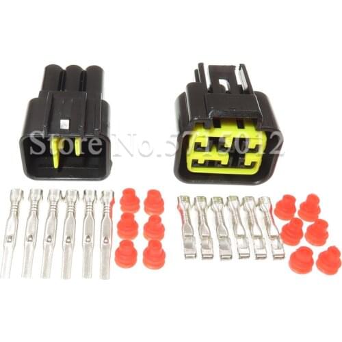 6 Hole FW-C-6M-B FW-C-6F-B Car Waterproof Window Lifter Cable Socket High-voltage Ignition Coil Plug For Ford Mondeo