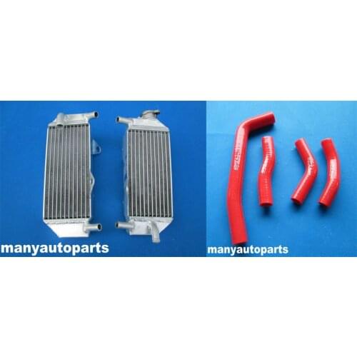 FOR Honda CRF250R CRF 250R CRF250 2010 2011 2012 2013 full aluminum radiator with red hose