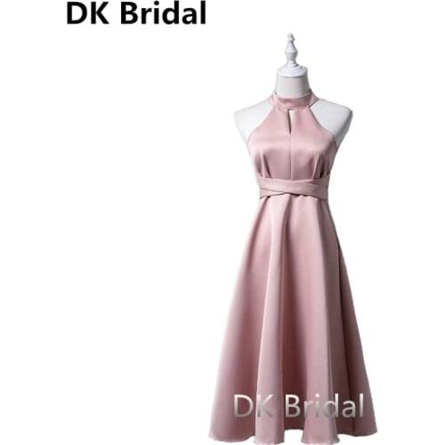 Satin Cute Bow Evening Dress 2019 Sexy Halter Sleeveless Evening Party Prom Formal Gowns Long Dresses Vestidos Robe De Soiree