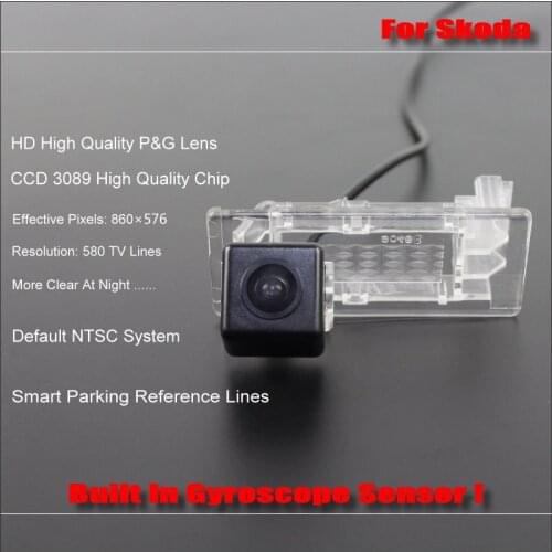 Car Back Reverse Camera For Skoda Yeti 2014 2015 2016 Intelligent Parking Rear View Tracks Dynamic Guidance Tragectory CAM