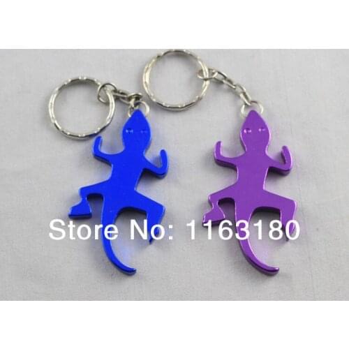 72 pcs/lot Beer Bottle Opener Lizard shaped KeyChains Aluminum Alloy Can Open Tools Promotion Gift-Free Shipping