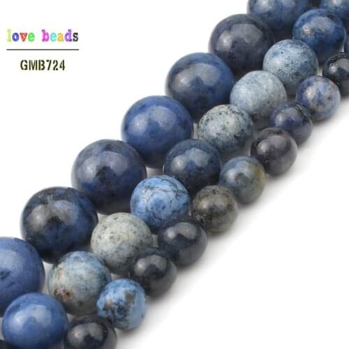 Natural Blue Jaspers Stone Loose Beads For Jewelry Making 4/6/8/10/12mm Pick Size 15inches DIY Jewelry Necklace