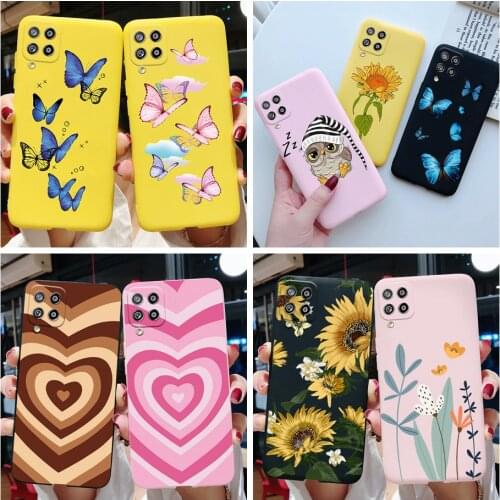 For Samsung M32 Case Silicon Soft Cute Butterfly Flower Painted Back Cover Phone Case For Samsung Galaxy M32 M 32 SM-M325F Cases