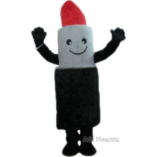 Black and Grey Lipstick Mascot Costume Full Body Adults Plush Suits Mascots Marketing Character Production