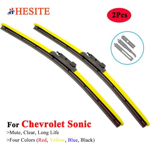 HESITE Colorful Windshield Wiper Blades For Chevrolet Sonic Vehicle 2Pcs Front Hybrid Wipers 26" 14" Fit 21mm Push Button Clear