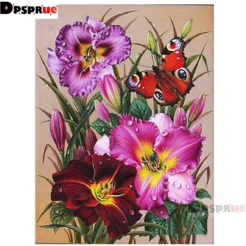 Dpsprue Full Square/Round Diamond Painting Cross Stitch Diamond Flower 3D Embroidery DIY 5D Moasic Home Decor Gift Pu108
