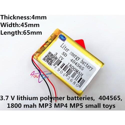 3.7 V 1800 mah e-readers 404565 electronic learning machine 3.7 V lithium polymer batteries