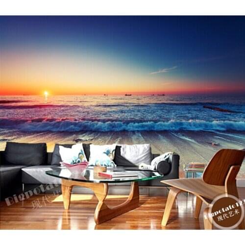 Custom photo wallpaper, beach seascape mural for living room bedroom TV backdrop waterproof papel de parede