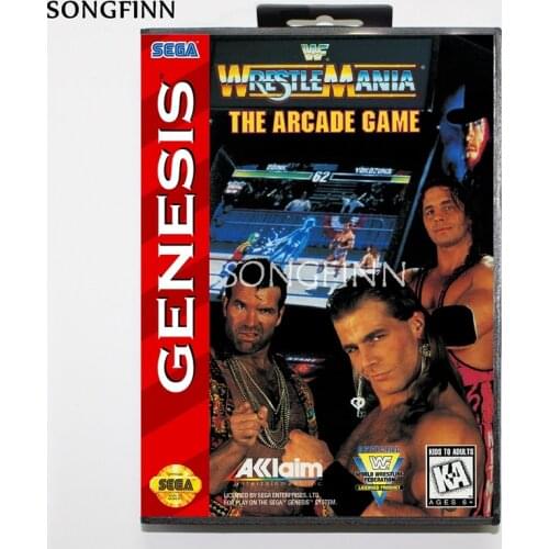 16 bit MD Memory Card With Box for Sega Mega Drive for Genesis Megadrive - Wrestle Mania The Arcade Game