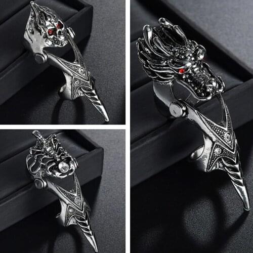 New Unisex Gothic Punk Dragon Skull Joint Knuckle Full Finger Claw Ring Statement Jewelry Party Club Charm Knuckle Rings Jewelry
