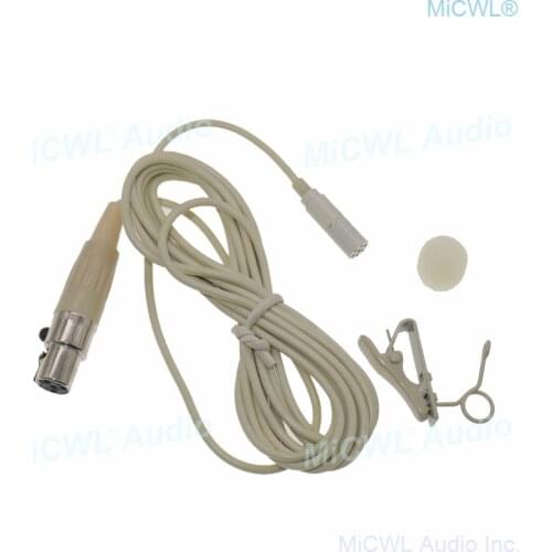 Condenser Microphone Mini XLR TA4F 4Pin For Shure Lavalier Lapel Tie Clip Microphone ME2 Beige