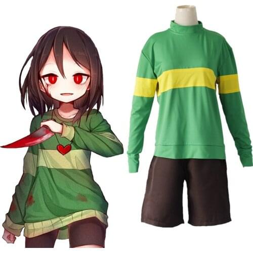 Game Undertale Cosplay Costumes Chara Cosplay Costume Sportswear Uniform Halloween Party Cosplay Costume