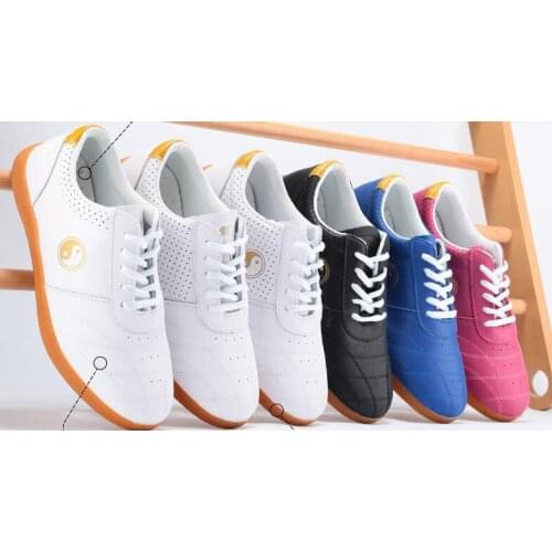 Unisex high quality Kids&Adult cowhide leather Martial arts sneakers tai chi wushu shoes kung fu shoes blue/rose/black/white