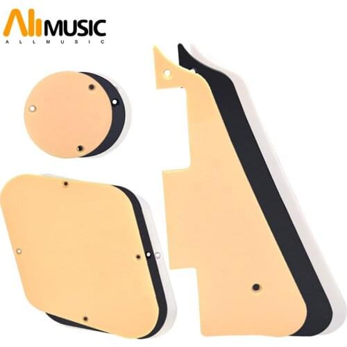 10set 3 in 1 Plastic Pickguard Cavity Switch Cover for LP Electric Guitar Black-Cream-White