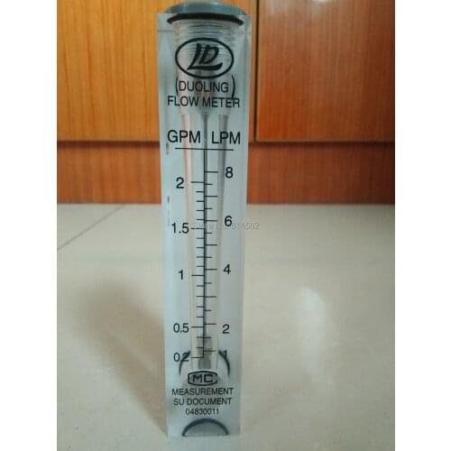 Organic glass material 30-110GPM 100-400 LPM panel mounted square flow meter