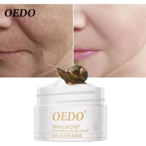 OEDO Snail Face Cream Anti Wrinkles Hyaluronic Acid Moisturizer Whitening Smooth Face Serum Anti-aging Brighten Skin Care 35g