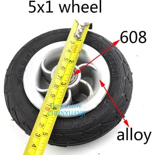 Good quality 5x1 tyre Wheel Metal Hub Pneumatic Tire With Inner Tube Electric Vehicle 5 Inch Pneumatic Wheel Gocart Caster