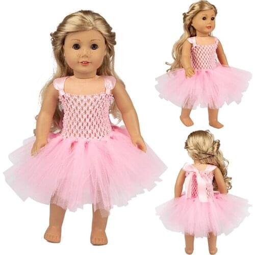 Fashion Pink Dress Wear Fit For 43cm Baby Born Doll Clothes,18 Inch Dolls Clothes And Accessories